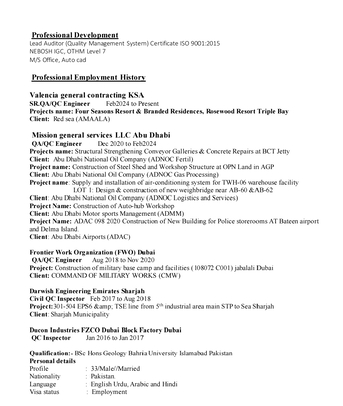 Riyadh, Job Seekers, QC Engineer