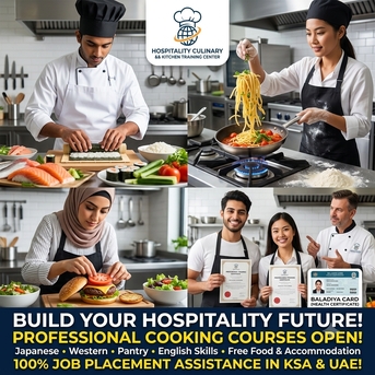 Riyadh, Lessons Offered, Professional Culinary & Kitchen Training Open Now!