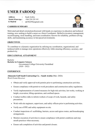 Riyadh, Job Seekers, WPR | Wearhouse Worker