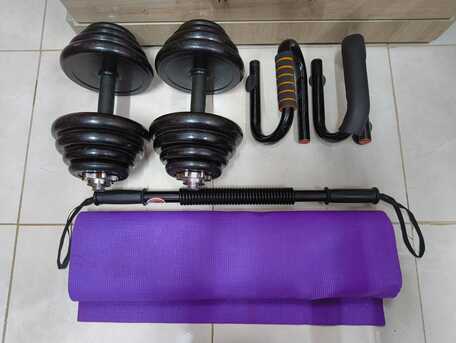 Khobar, Sporting Goods, SAR 150,  SAR 150:2 Dumbbells(10kg), Push Up Bar, Power Twister Bar, Yoga Mat For Sale