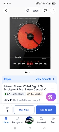 Hara, Appliances, SAR 100,  IMPEX IR2701A INDUCTION STOVE