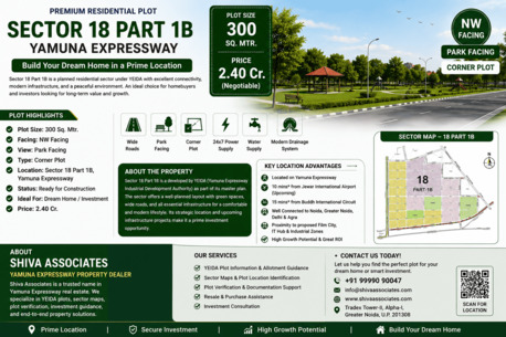 Mumbai, Real Estate For Sale, INR 24000000,  300 Sq. Meter,  300 Sq. Mtr. NW Facing Corner Plot In Sector 18 Part 1B Yamuna Expressway