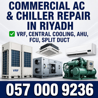 Al Aziziyah, Air Conditioning, ✅✅✅ COMMERCIAL AC & CHILLER REPAIR RIYADH – ✅ 057 000 9236 ✅✅✅
