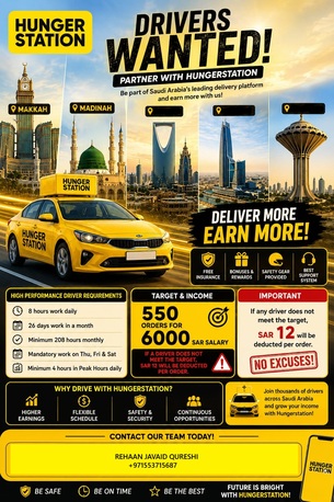 Riyadh, Jobs, Delivery Drivers With Owned Car