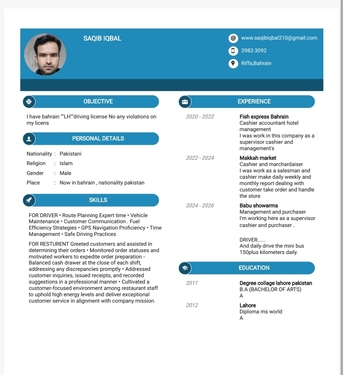 Manama, Job Seekers, I Need The Job Of , Cashier&waiter Driver , House Driver, Storekeeper