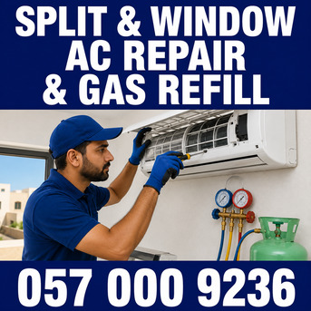 Al Narjis, Air Conditioning, ✅✅✅ SPLIT & WINDOW AC REPAIR + GAS REFILL RIYADH – ✅ 057 000 9236 ✅✅✅