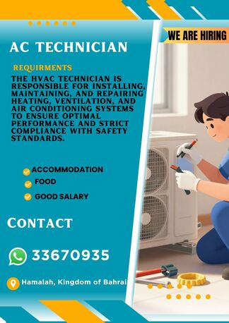 Manama, Jobs, Ac Technician & Refirigrater Repair