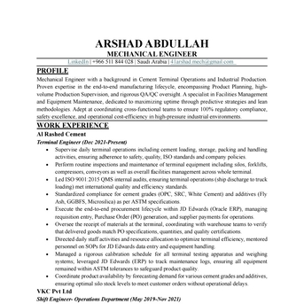 Dammam, Job Seekers, Mechanical Engineer (Experienced In Production, QMS, Logistics, Procurement  And Operation