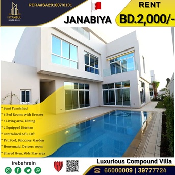 Janabiya, Villas, BHD 2000,  Semi Furnished Luxurious Villa For Rent In Janabiya