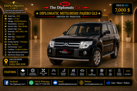 Amman, Vehicles, Cars & Trucks , JOD 5000,  Mitsubishi Pajero,  2008,  Automatic,  157929 KM,   GLS  Diplomatic