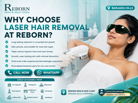 Hyderabad, Medical, Laser Hair Removal Near Banjara Hills| Smooth, Hair-Free Skin At Reborn Skin And Hair Cli