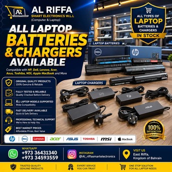 Manama, Computers, BHD 6,  New All Type Brand Of Laptop Charger & Batteries (MacBook Charger) Available In Good Price
