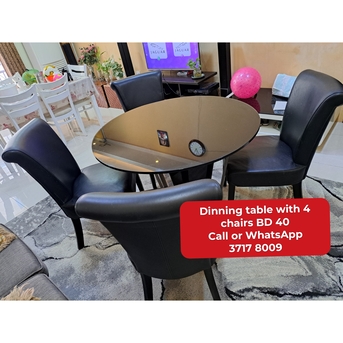 Manama, Furniture, BHD 40,  🌍🌐Dinning Table With 4 Chairs In Good Condition For Sale With Delivery