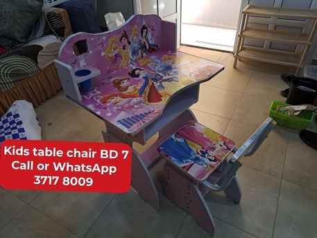 Manama, Furniture, BHD 7,  🌍kids Table Chair In Good Condition For Sale With Delivery