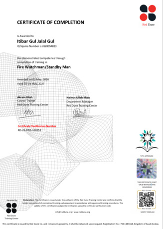 Jubail, Job Seekers, FIRE WATCH/ STAND BY MAN/ WORK PERMIT RECIVER