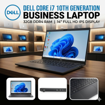 Isa Town, Computers, BHD 143,  DELL 10th Generation Core I7 Business Laptop 32GB RAM DDR4 16GB Graphic 14" Full HD Screen