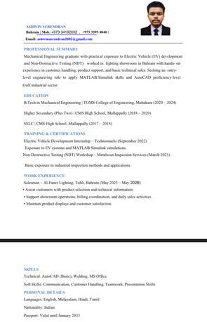 Manama, Job Seekers, Mechanical Engineering