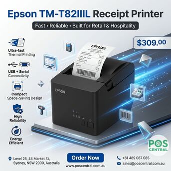 Sydney, Electronics, AUD 309,  Epson TM-T82IIIL Receipt Printer For Fast POS Printing
