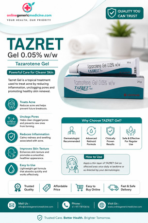 New York, Health & Beauty Items, USD 11,  Buy Tazret Gel (Tazarotene) | Acne & Skin Care Solution | Onlinegenericmedicine