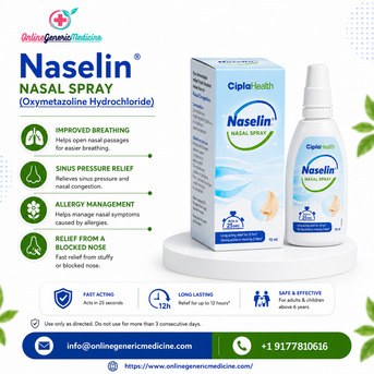 New York, Health, Naselin Nasal Spray (Oxymetazoline Hydrochloride) For Sinus Congestion Relief