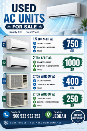 Jeddah, Appliances, SAR 100,  Used Home Appliances/AC/Furnitures For Resale