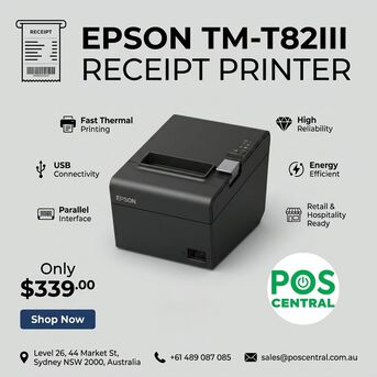 Sydney, Electronics, AUD 339,  Epson TM-T82III POS Printer For Fast Business Printing