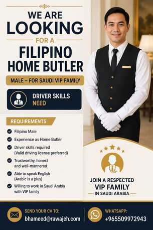 Riyadh, Jobs, Filipino Home Butler