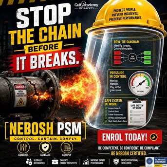Dubai, Lessons Offered, NEBOSH Process Safety | Gulf Academy Safety