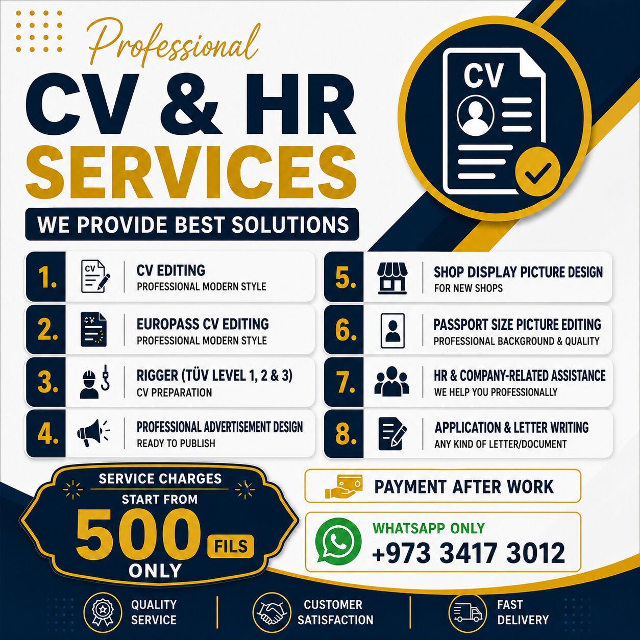 East Riffa, Writing, Cv Editing