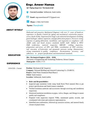 Dammam, Job Seekers, Mechanical QC