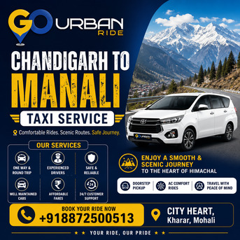Chandigarh, Travel, Chandigarh To Manali Taxi Service With Door-to-Door Pickup