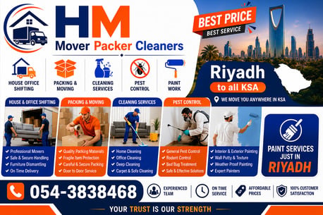 Al Rawdah, Relocation, ☑️HM Mover Packer Cleaners House Office Shifting☸️ Pest Control Paint Work Best PRICE🔺️