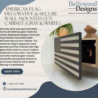 New York, Furniture, USD 134,  American Flag Gun Cabinets | Decorative Hidden Storage By Bellewood Designs