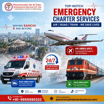 Ranchi, Health, Panchmukhi Low Cost Air Ambulance In Ranchi- Choose ICU On The Move With Our Service