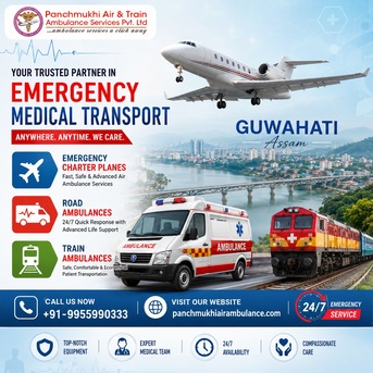 Mumbai, Health, Panchmukhi Affordable Air Ambulance In Guwahati - Experienced Medical Team Available