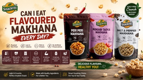 Noida, Food, INR 100,  Can I Eat Flavoured Makhana Every Day? Choose Snackriti For Healthy Snacking!