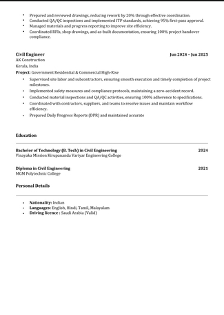 Dammam, Job Seekers, Civil Engineer