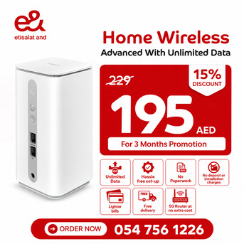 Abu Dhabi, Electrical & Plumbing, AED 195,  Etisalat Home WiFi Internet Connection All Over UAE