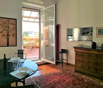 Rome, Apartments, Flats, Houses & Villas, EUR 2500/month,  Furnished,  2 BR,  100 Sq. Meter,  Bright Apart With Lovely Terrace In Monti Area 2 Bedrooms