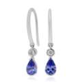 USD 452,  For Sale: Classic Tanzanite Diamond Earrings In 14K White Gold