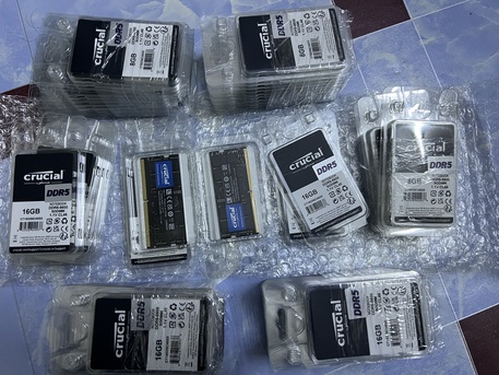 Riyadh, Computers, SAR 450800,  Laptops RAMs And SSDs (DDR5 8GB, 16GB MHz 5600) New Brand Crucial Available.