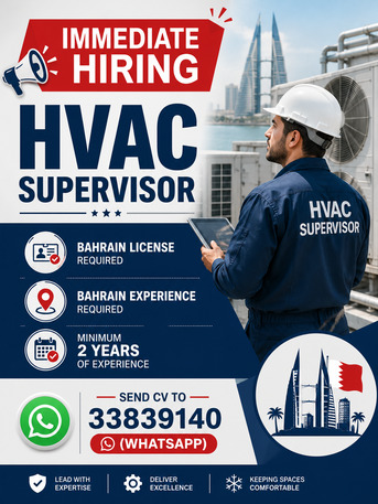 Manama, Jobs, Hvac Sales Cum Supervisor