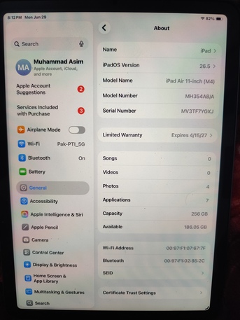 Jeddah, Mobile Phones, SAR 2800,  IPad Air 11-inch (M4) 256 Gb