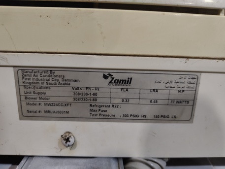 Ras Tanura, Air Conditioners, SAR 900,  Zamil Air Conditioner (2 Ton) For Sale