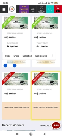 Jubail, Tickets, SAR 50,  Dubai Dtyfree Millionaire Ticket To Win Near 40 Lacks Inr