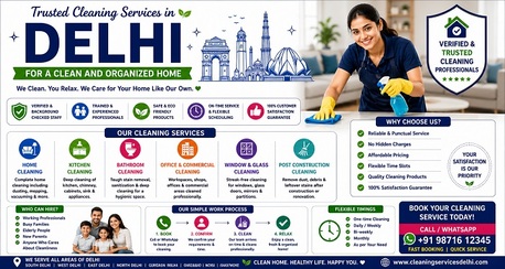 New Delhi, Business, Trusted Cleaning Services In Delhi For A Clean And Organized Home