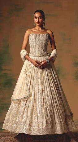 New York, Clothing & Accessories, USD 400,  Buy Designer Corset Lehengas Online In USA | Basanti Kapde Aur Koffee