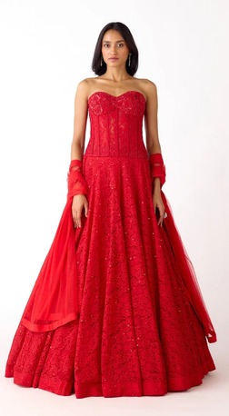 New York, Clothing & Accessories, USD 400,  Buy Designer Corset Lehengas Online In USA | Basanti Kapde Aur Koffee