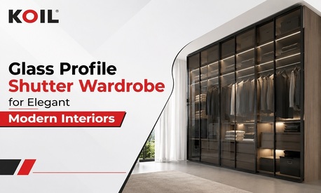 Ahmedabad, Furniture, Glass Profile Shutter Wardrobe For Elegant Modern Interiors