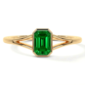 New York, Jewelry, USD 3,  Natural Emerald Rings In 18K Yellow Gold Solitaire Setting